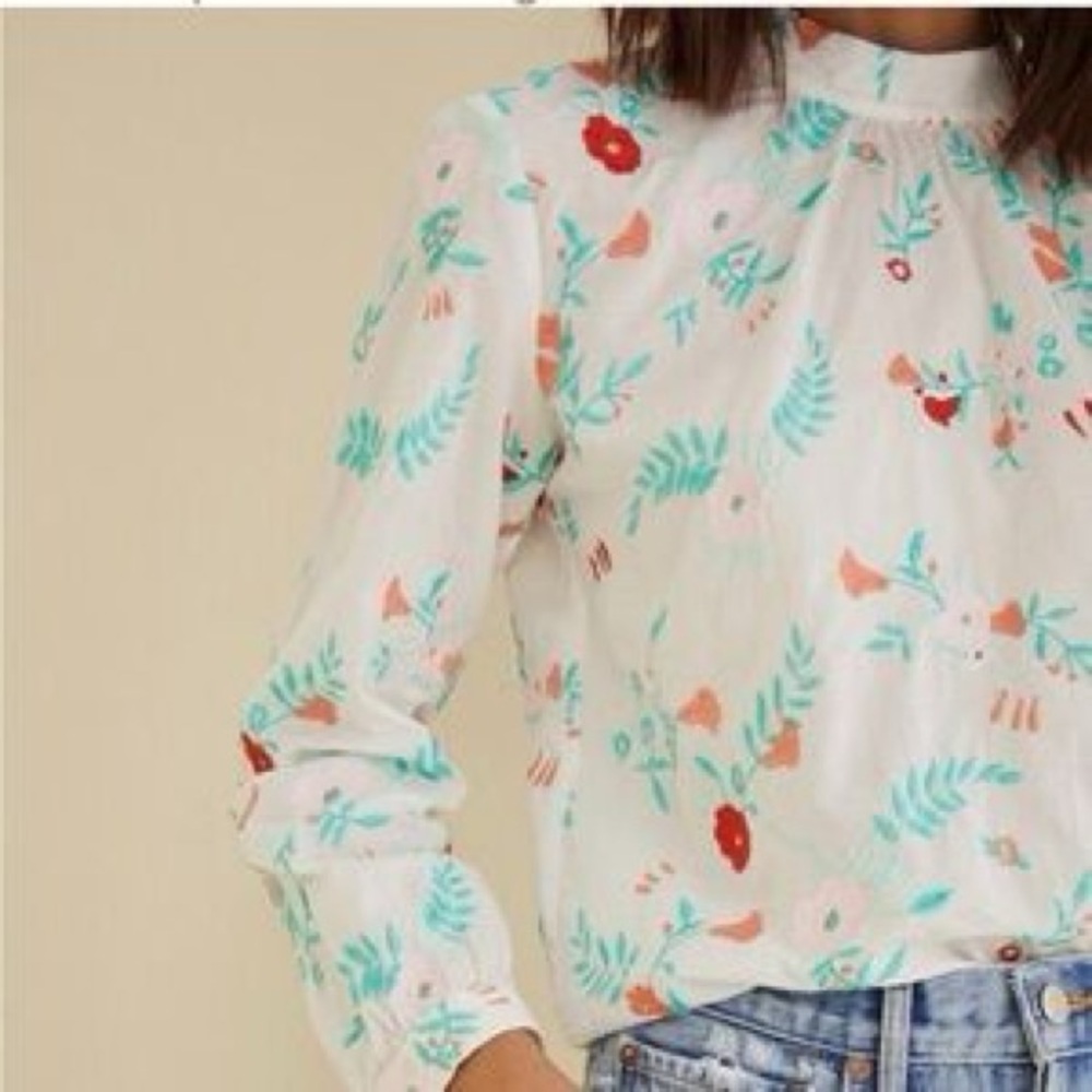 Sustainable brand Amour Vert Embroidered Long Sleeve Blouse